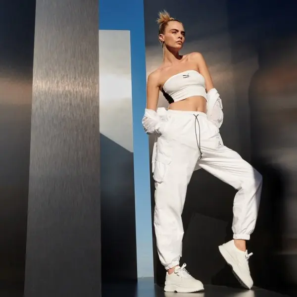 PUMA DEVA White 厚底美學2.0  國際超模 Cara Delevingne 裸白限定新色 極淨登台