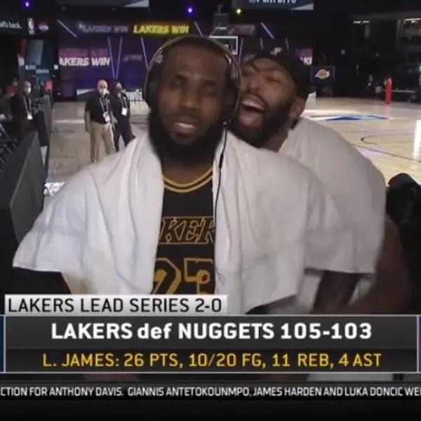 感情親密！Anthony Davis 三分絕殺太嗨，詹皇忍不住表達愛意：你這個小笨蛋