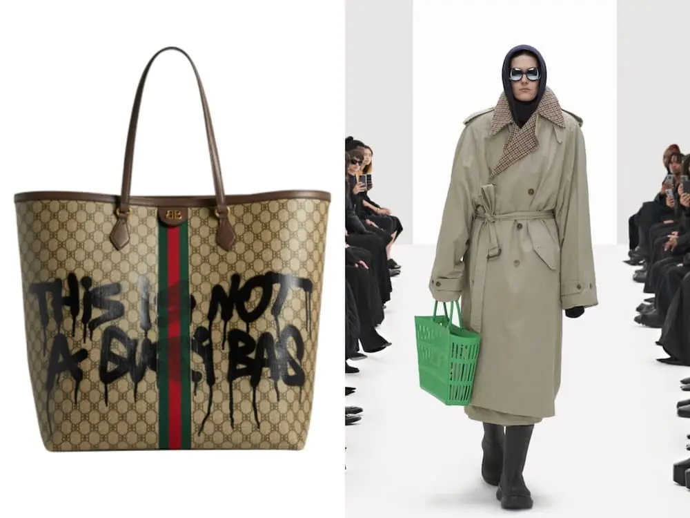 大膽行徑再一發！Balenciaga 2022 春季系列，GUCCI 包、菜籃和塑膠袋都被玩弄了！