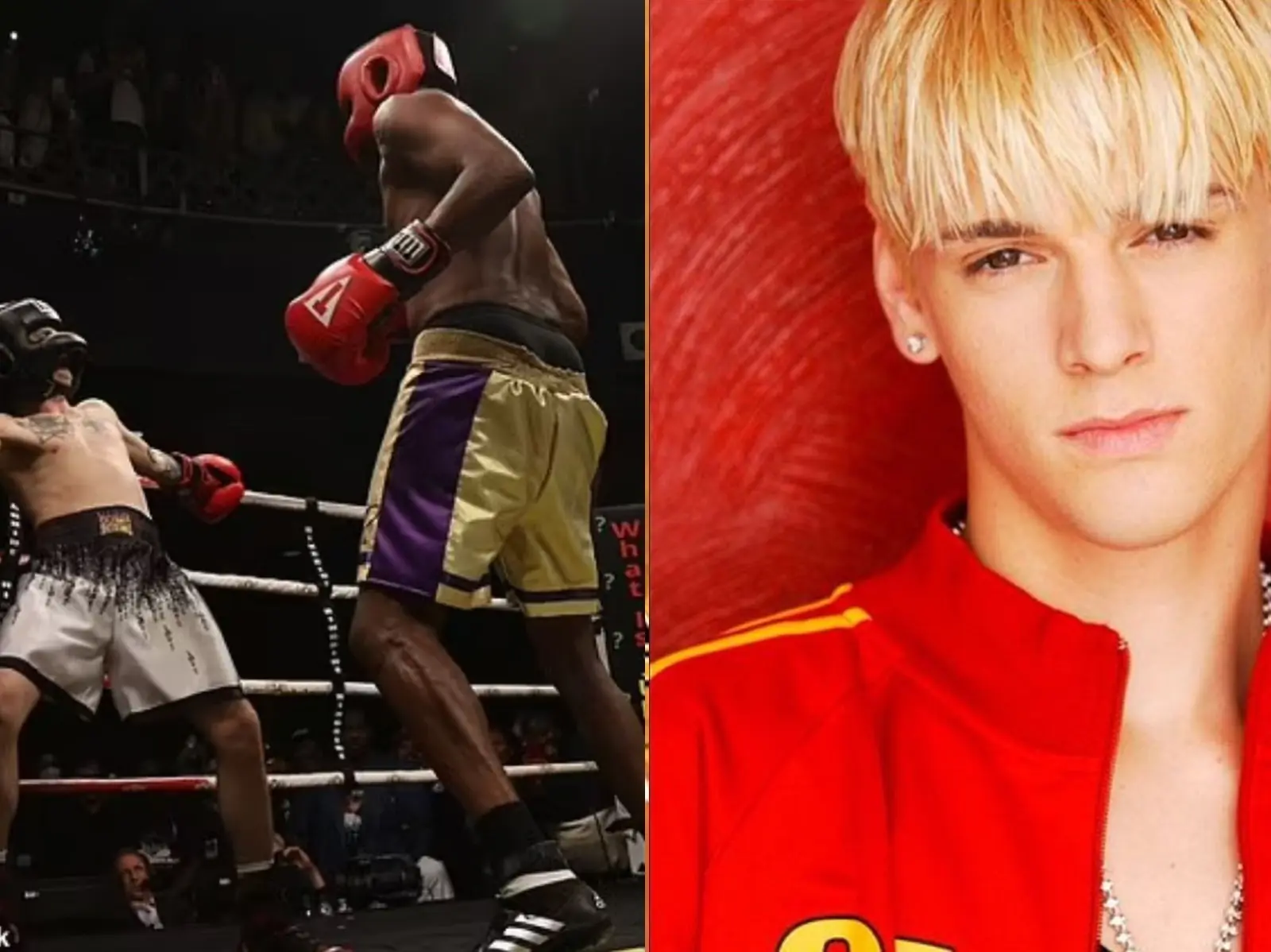全程被慘電！崩壞版小賈 Aaron Carter 與前 NBA 球星拉瑪歐登打名人拳擊賽！