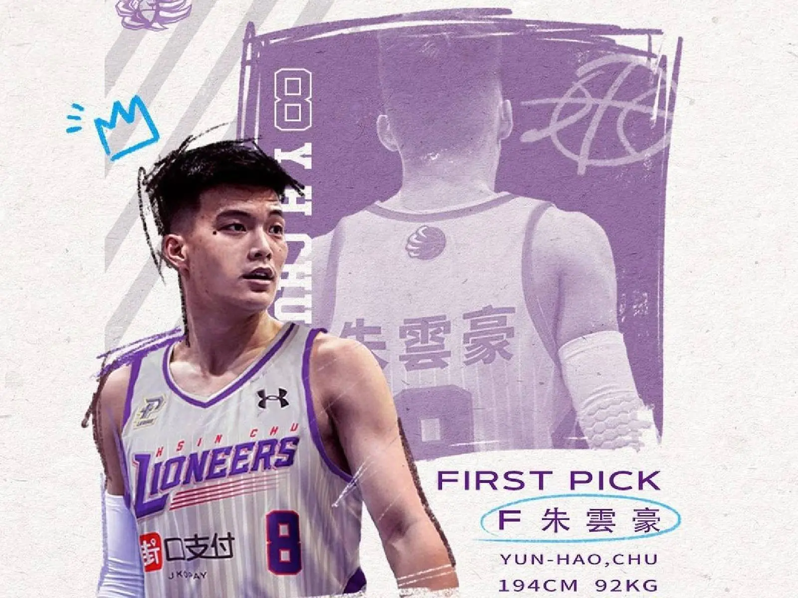 PLG／台灣職籃 P.LEAGUE+ 宣布狀元由射手「朱雲豪」當選，榜眼陳又瑋、探花洪楷傑！