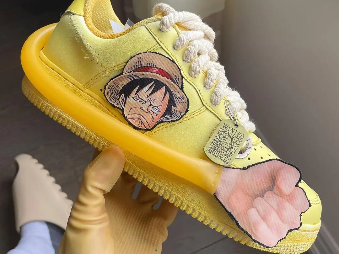 《航海王》魯夫 Nike Air Force 1 訂製款，「伸縮自如的橡膠槍」超傳神重現！