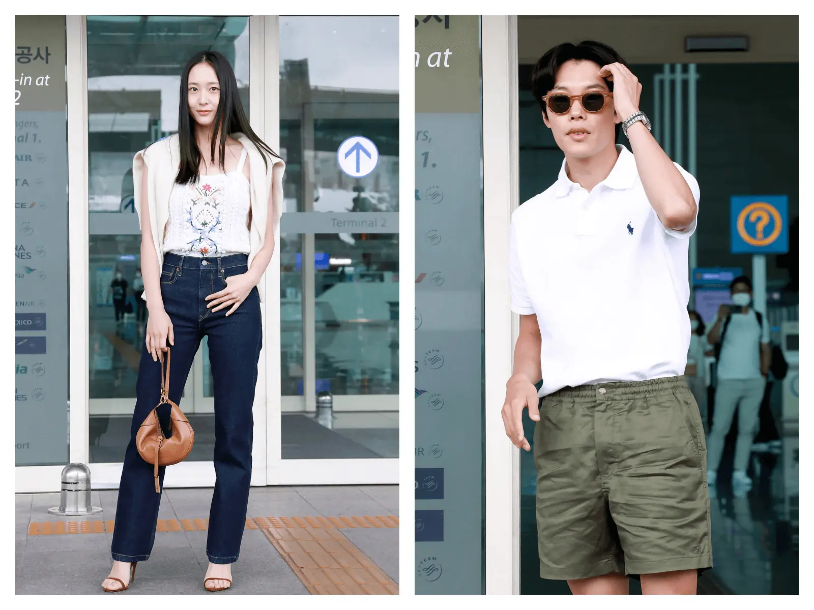 韓國女星Krystal鄭秀晶及人氣男星柳俊烈身著Polo Ralph Lauren現身仁川國際機場