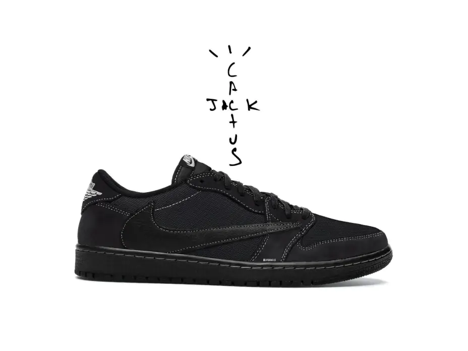 Travis Scott x Air Jordan 1 Low 黑魂聯名球鞋實照流出，黑鞋控們這次要入手了吧！