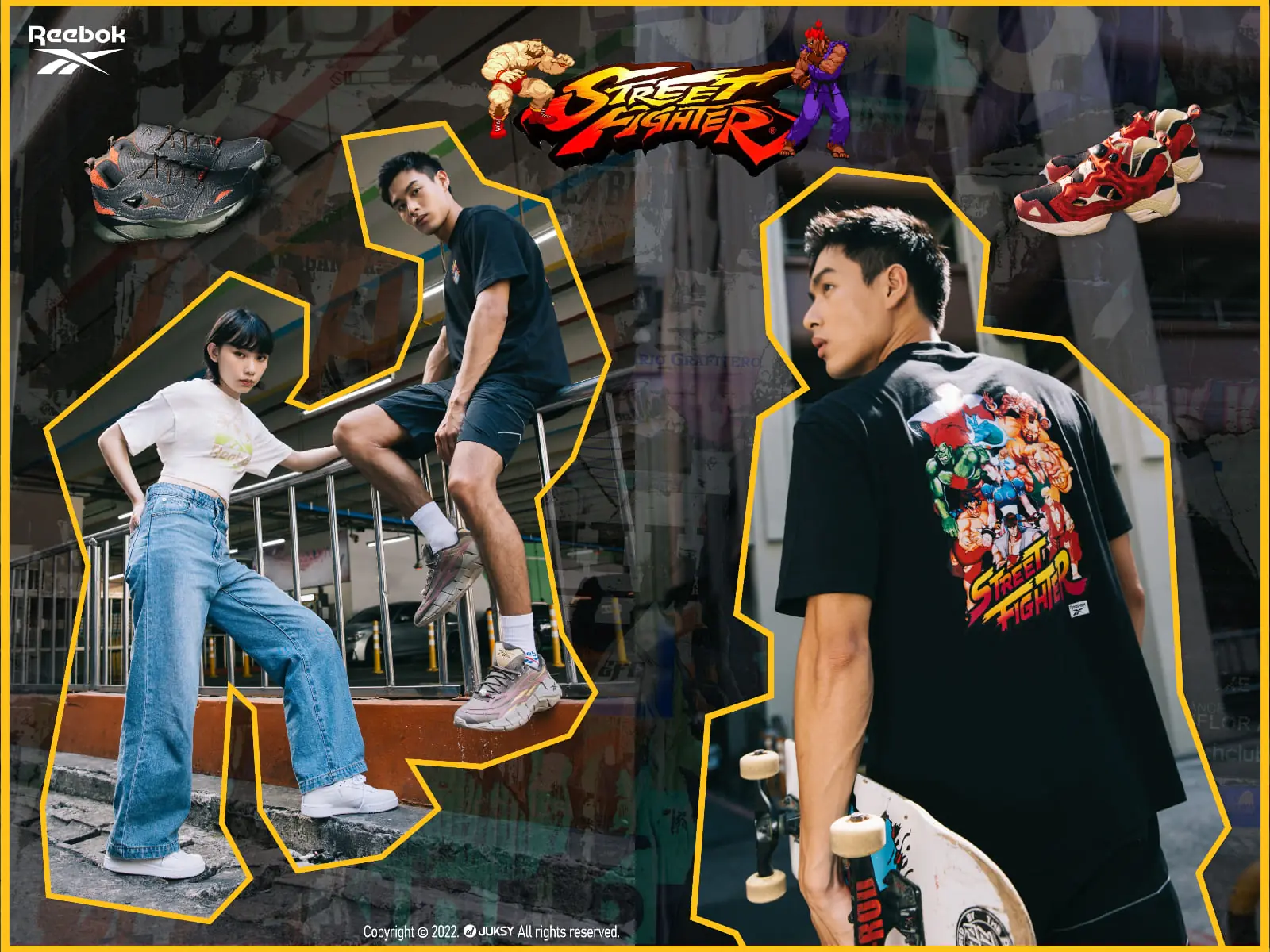 當經典回憶成為你的日常標配！Reebok X Street Fighter 攜手推出聯名單品，不管是日常休閒、約會出遊穿搭，從頭到腳一手包辦！