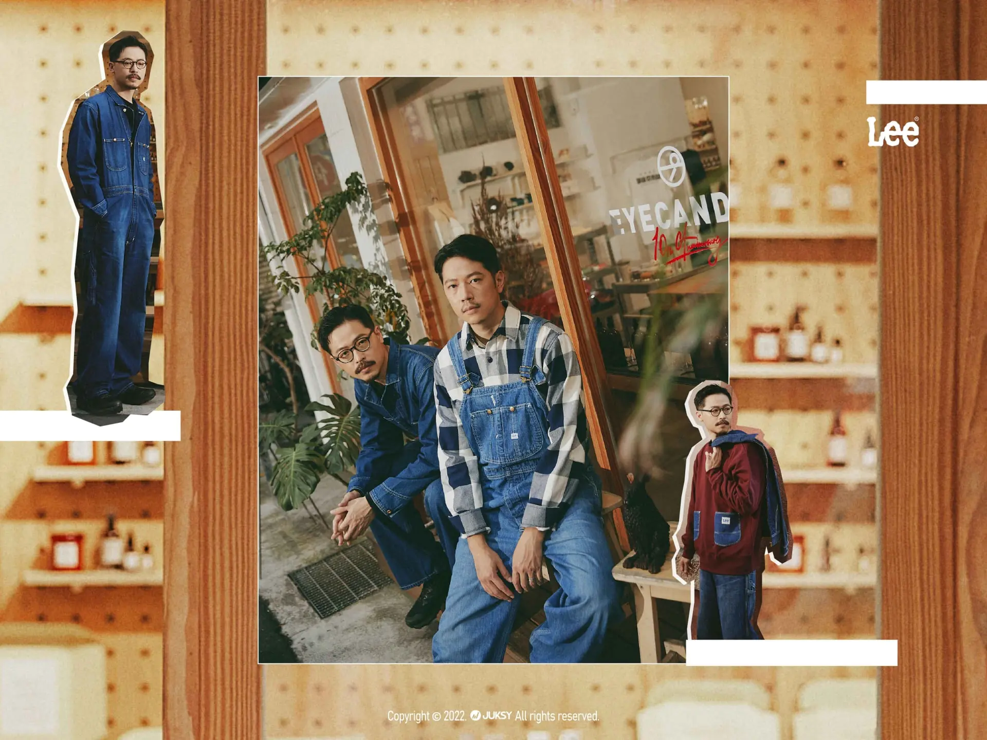 「Reimagined Denim 再譯經典」——  EYECANDLE 主理人兄弟 Kevin & Yuan，加熱後再重塑、不斷調配出不一樣的香氣，穿上 Lee Jeans 一起再造經典！