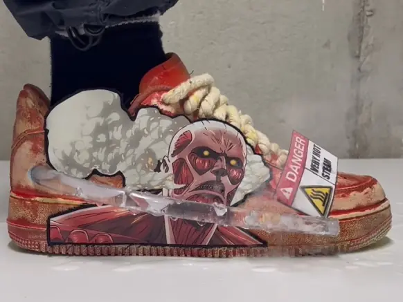 《進擊的巨人》 x Nike Air Force1！？客製師完美還原超大型巨人「蒸汽攻擊」！