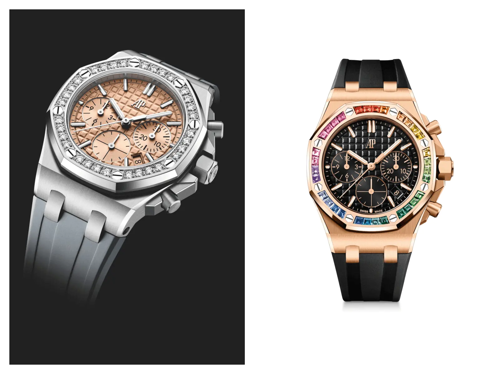 絢爛輝煌寶石鑲嵌工藝：愛彼推出四款全新 Royal Oak Offshore 皇家橡樹離岸型37 毫米自動上鏈計時碼錶