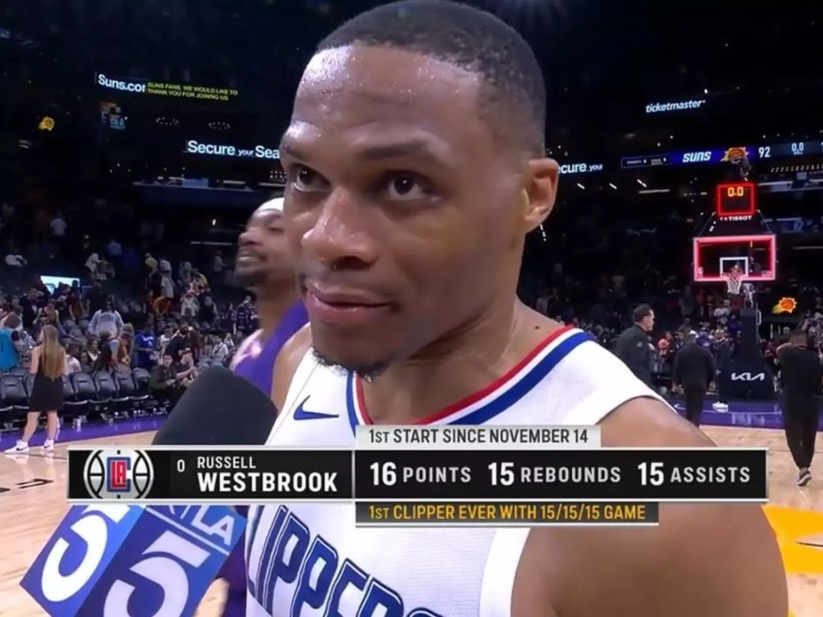 NBA／Russell Westbrook 完成超級大三元締造紀錄：「想帶給球隊活力！」