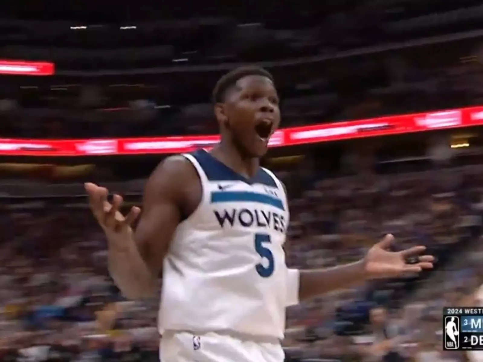 NBA／灰狼 26 分大勝金塊豪奪 2 連勝，Anthony Edwards 命中三分球「聳肩」致敬喬丹！