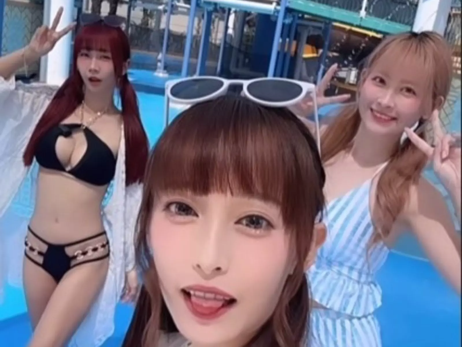 富邦啦啦隊丹丹、安娜、Jessy 濕身比基尼戲水樂喊：「OMG 夏天來了！」【野生抓正妹】