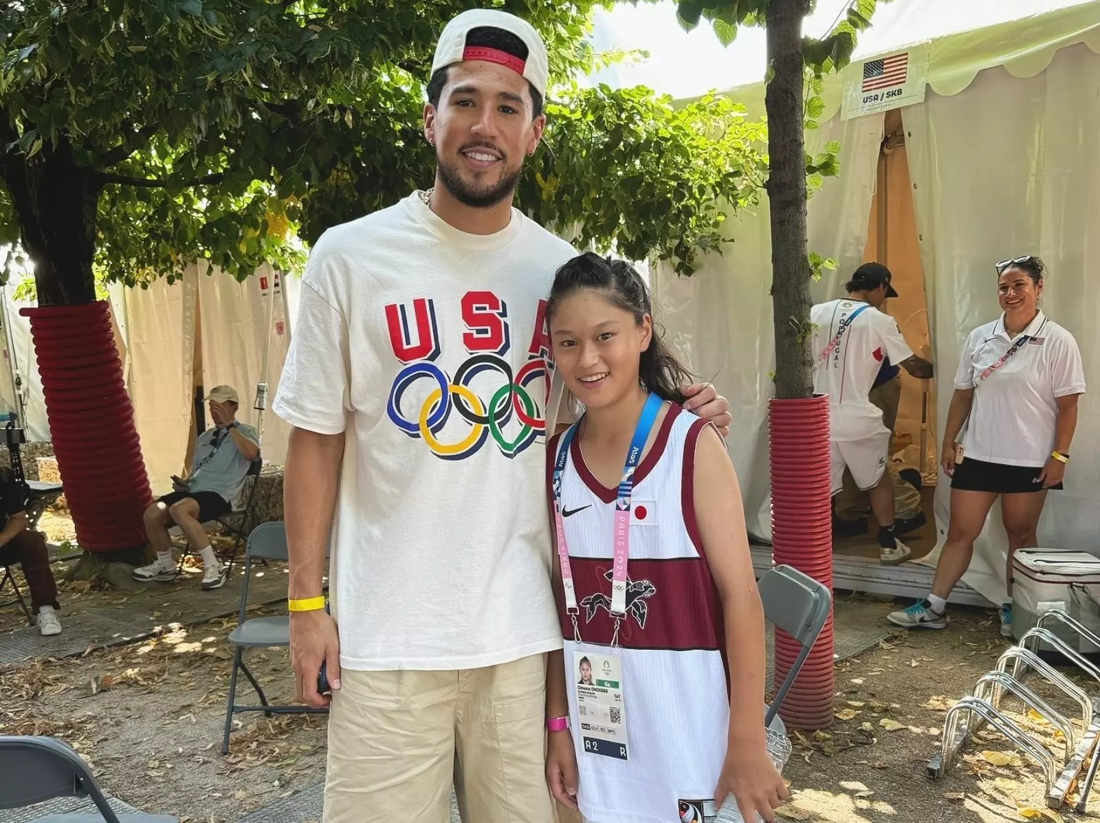 巴黎奧運／14 歲「日本滑板神童」小野寺吟雲與 Devin Booker 相見歡！賽前中暑無緣晉級決賽！