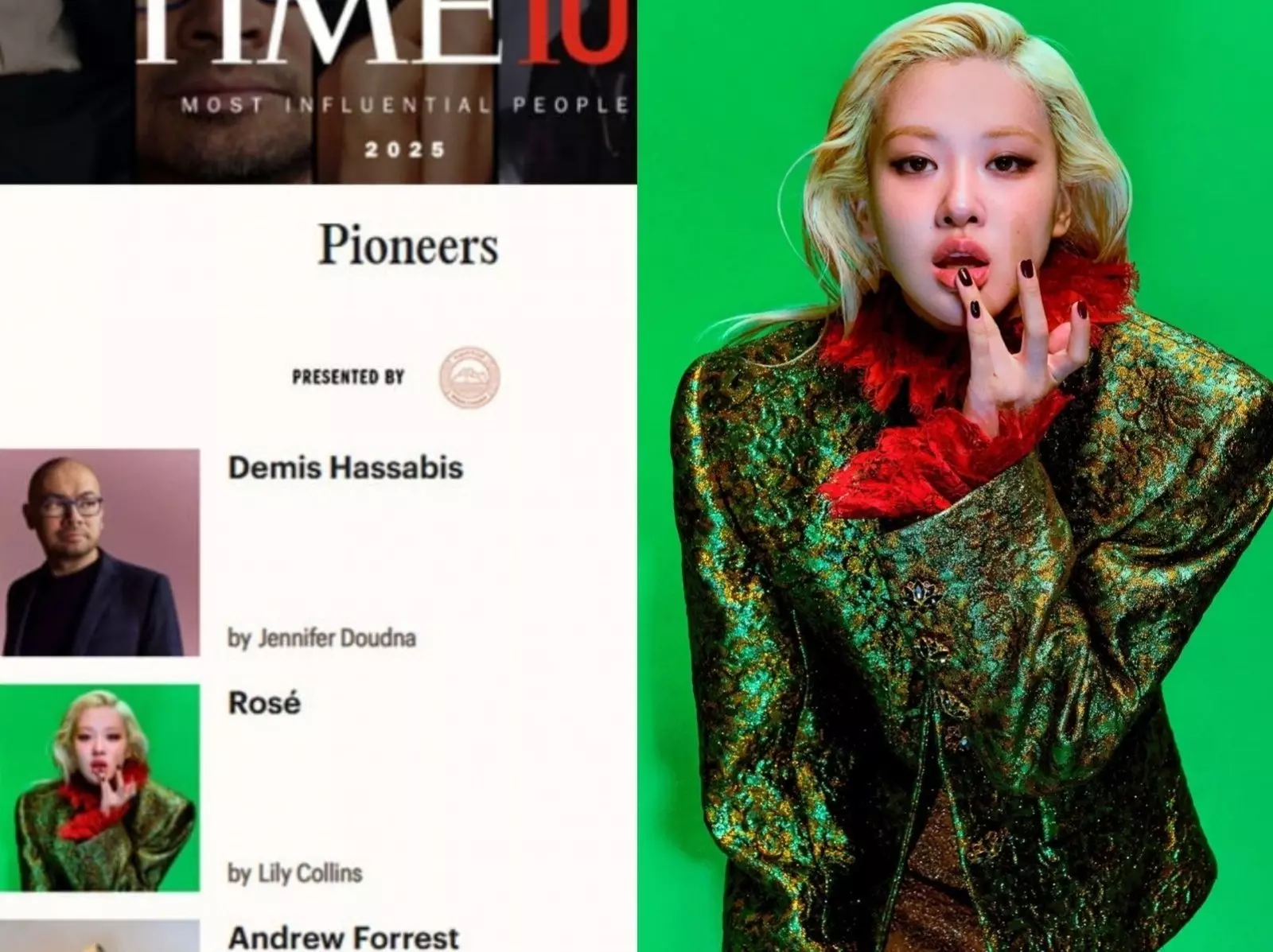 BLACKPINK Rosé 入選《時代》百大影響力人物！KPOP Solo 歌手第一人，由莉莉柯林斯親撰推薦詞！