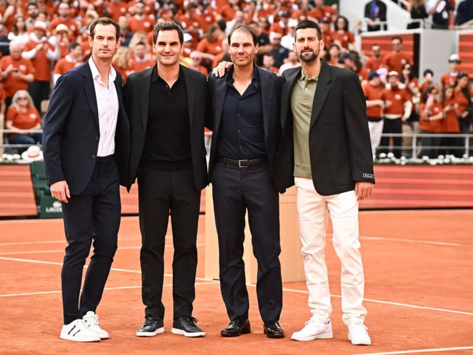 法網舉行 Rafael Nadal 致敬儀式，四巨頭再度聚首感動全場球迷！