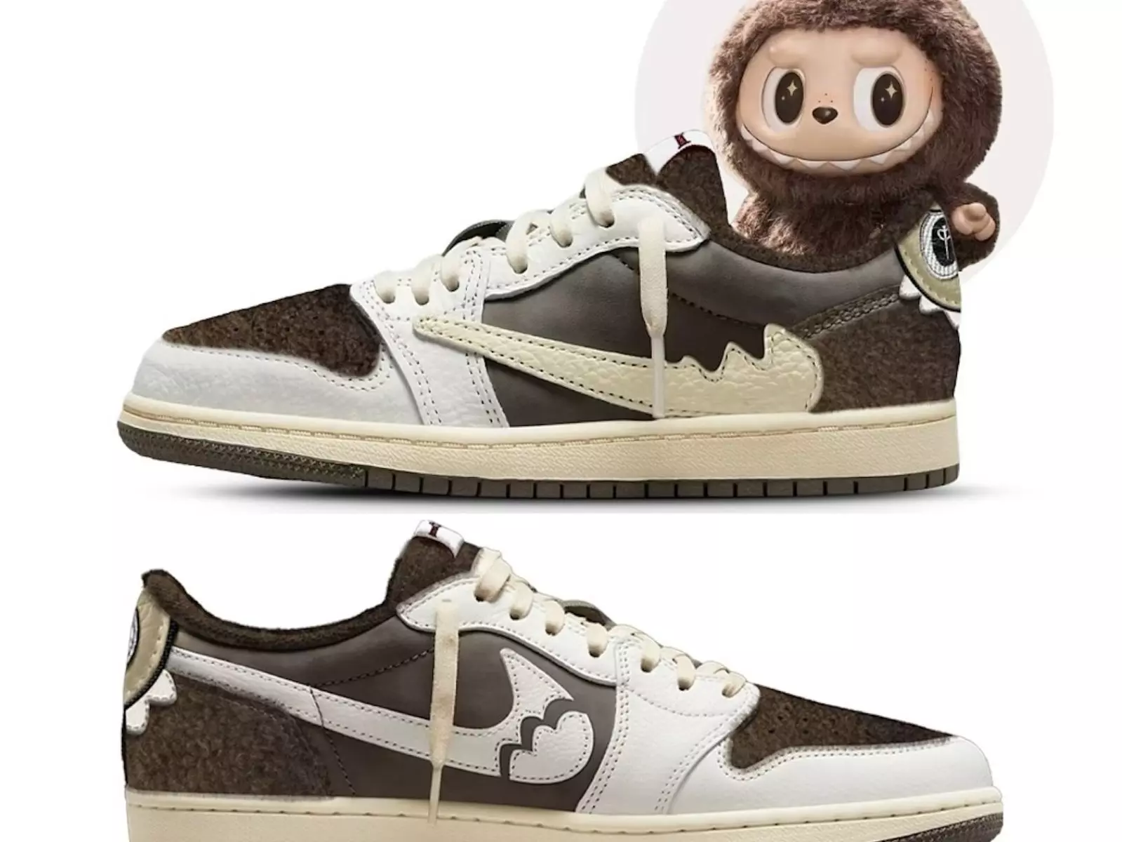 COLDSINS 推出 Labubu 版本「倒勾」Travis Scott x AJ1！玩偶與球鞋的王見王組合？