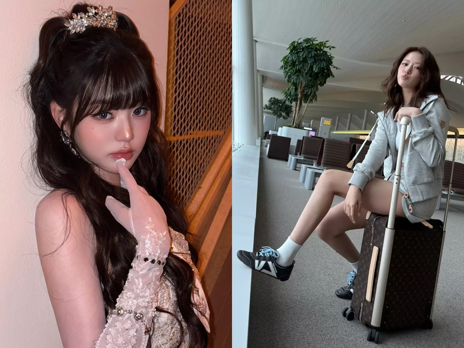 IVE 張員瑛機場路上緊盯安俞真 LV 行李箱！網笑：「原來也有女神嚮往的東西！」
