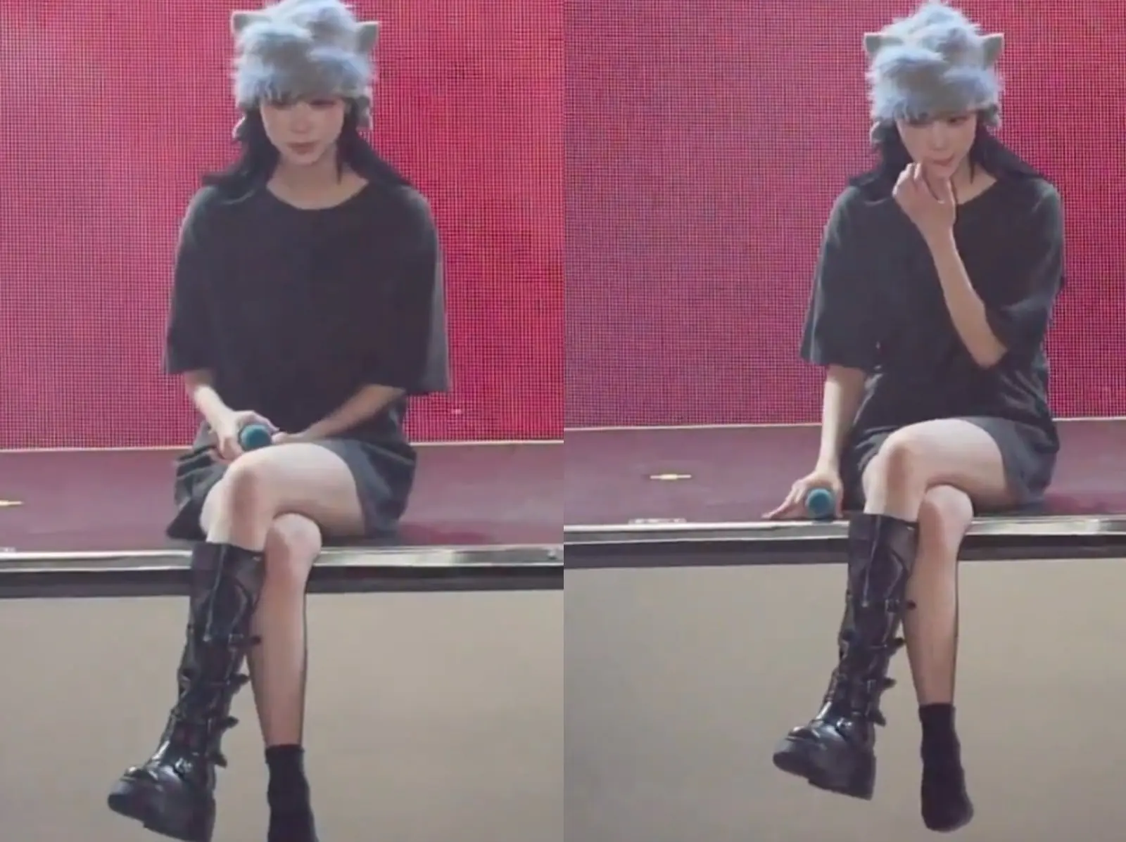 aespa Winter 演唱會坐著晃腳「掉靴子」，粉絲笑翻：「感覺她想瞬間消失！」