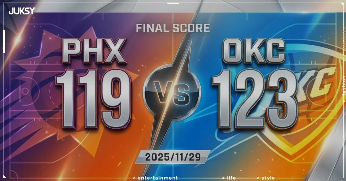 [2025/11/29 太陽 @ 雷霆] Gilgeous-Alexander狂砍37分 雷霆主場險勝太陽