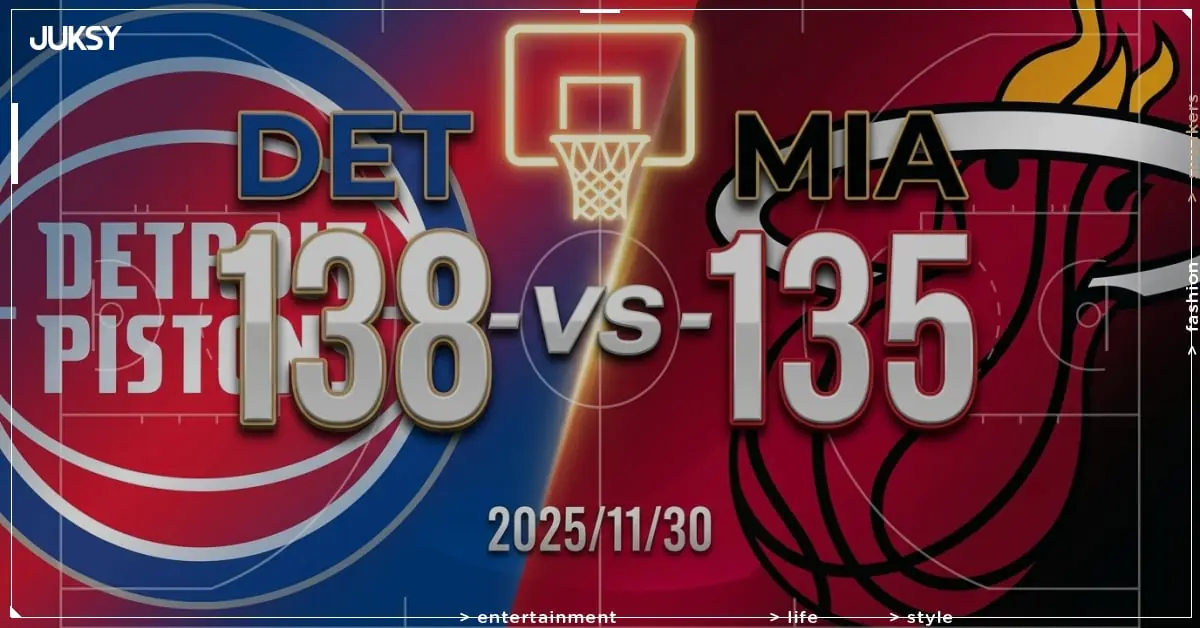 [2025/11/30 活塞 @ 熱火] Cunningham率隊轟138分 活塞客場3分險勝熱火