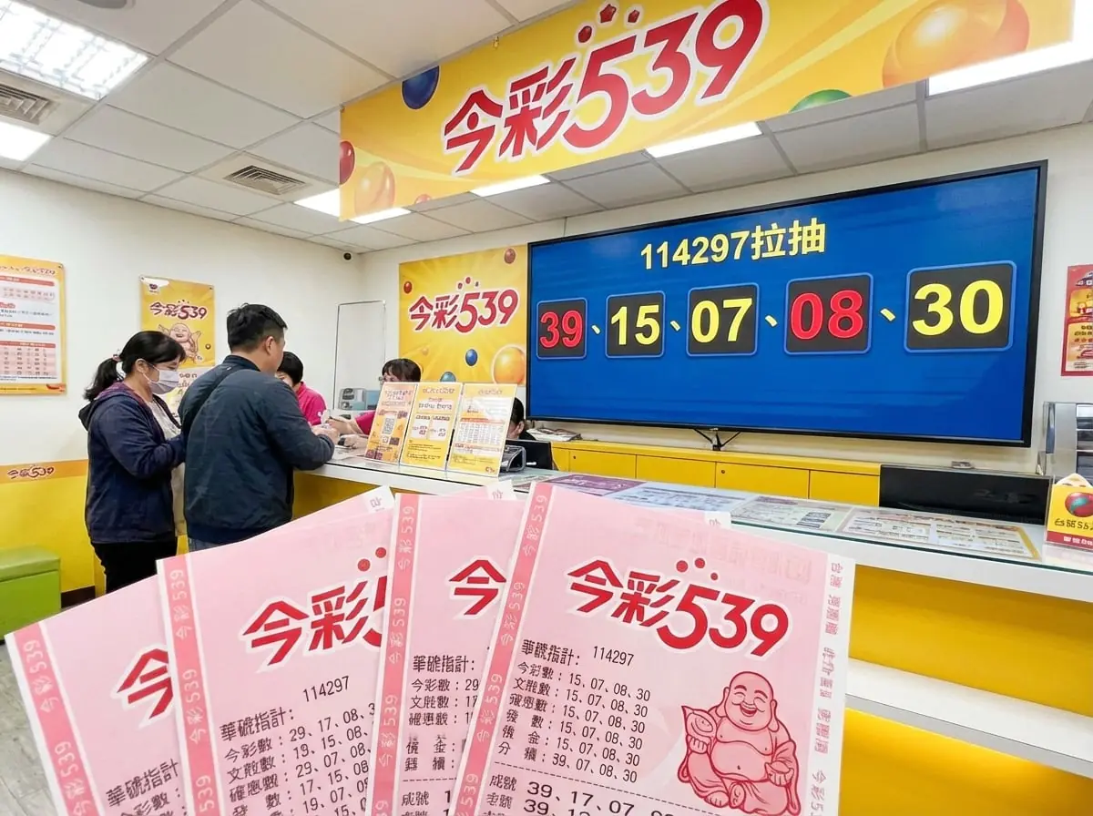 今彩539第114297期開獎 中獎號碼39、15、07、08、30出爐
