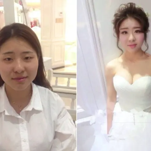 為何女人在結婚時最美？因為有「整容級」化妝師....