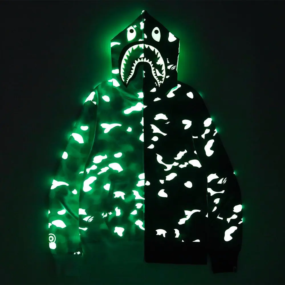 〔閃亮燒貨〕夜空中最閃亮的「猩」，BAPE 新番夜光 Glow in the dark 鯊魚外套超有新意！