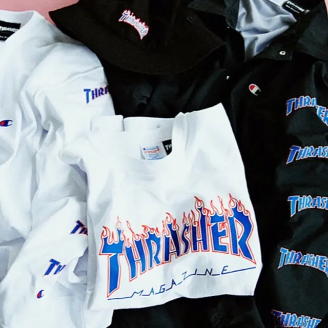 一次燒到位！Thrasher x BEAMS x Champion 三方聯名迸出最潮「藍火焰」