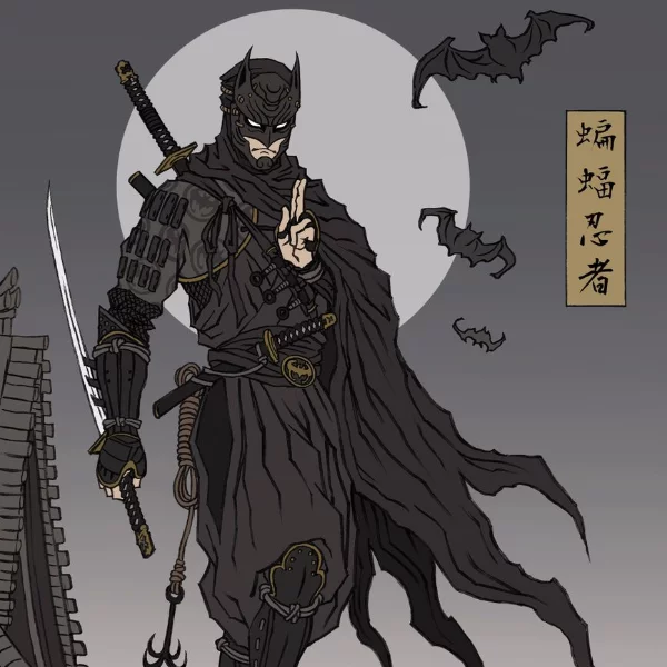日本畫手將 DC 超級英雄變成「浮世繪」版　蝙蝠俠、小丑女被網友狂讚！