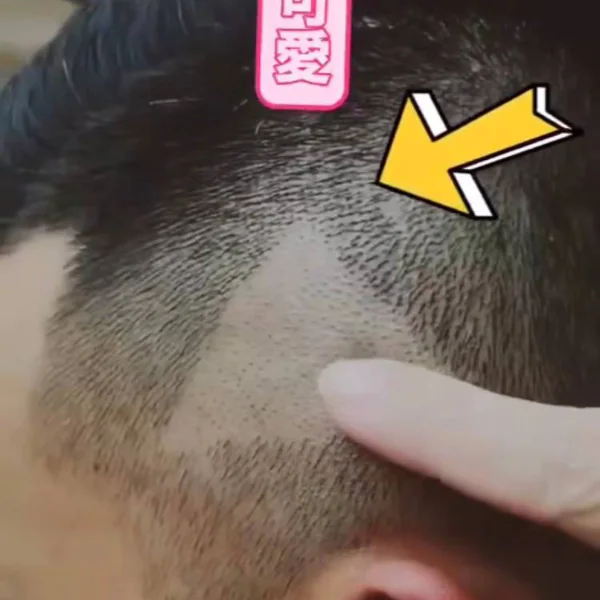 手機存照片給髮型師剪油頭？這位仁兄頭皮上出現謎樣箭頭笑翻