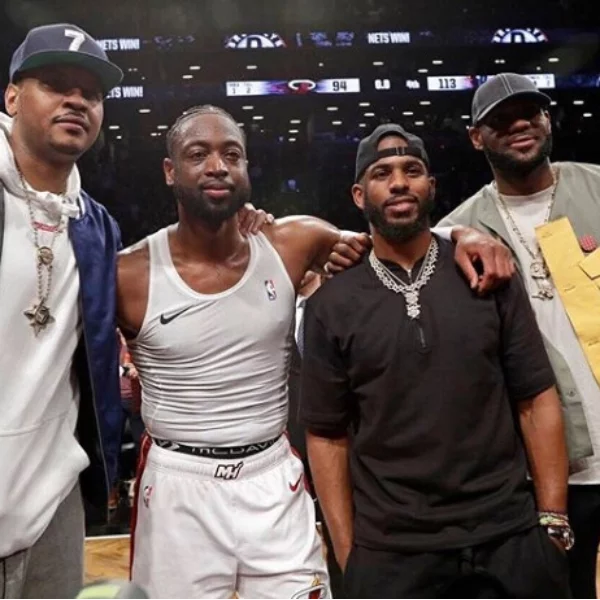香蕉船兄弟合體！詹皇、甜瓜和保羅現身Dwyane Wade 退休之戰 亮點卻是他們腳上的鞋款！