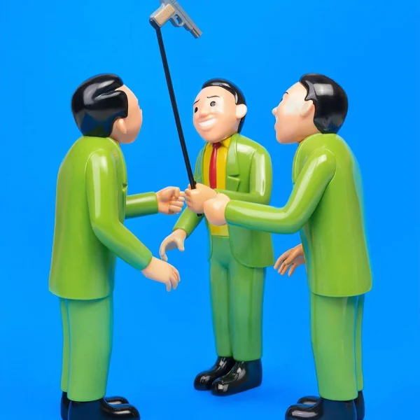 黑色幽默大王 Joan Cornellà 推出十吋搪膠人偶公仔，立體還原經典 SELFIE GUN 作品